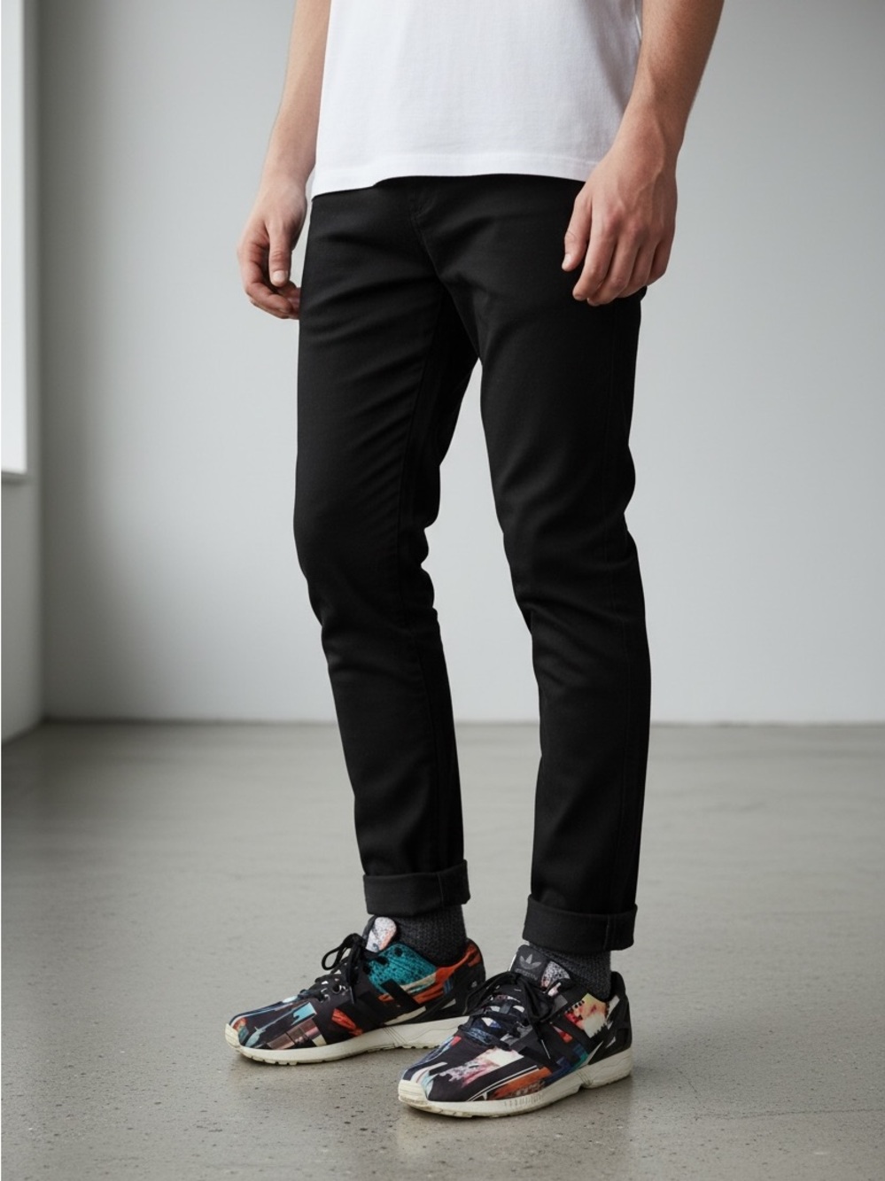 adidas Black Multicolor Graphic Sneakers